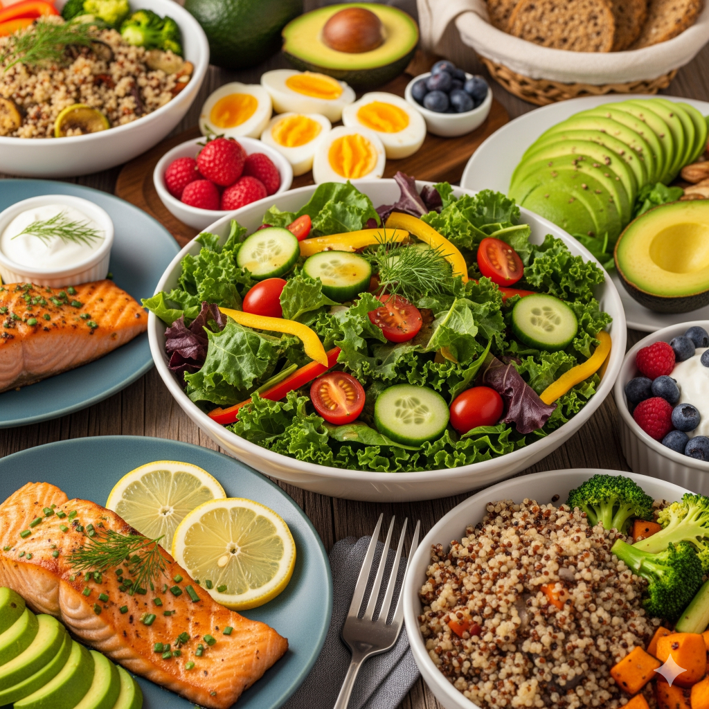 Healthy food is any food that provides the nutrients you need to sustain your body's well-being and retain energy. Water, protein, carbs, fat, vitamins, and minerals are the key nutrients for a balanced diet.